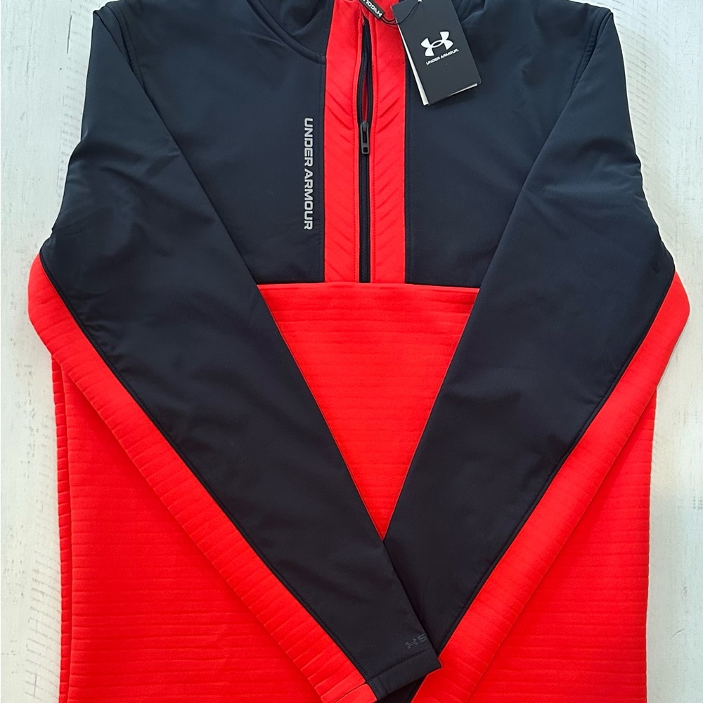Under Armour Golf StormDaytona Black and Radio Red Half-Zip Jacket